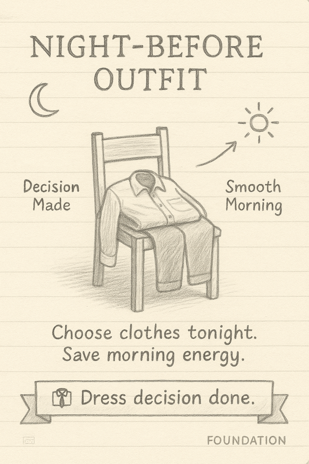 Prepare Outfit Night Before Image